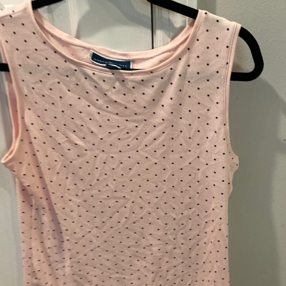 Summer top light pink with black polkadots